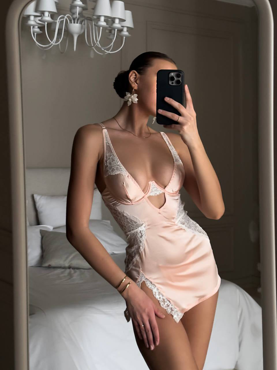 Blush Feminen Saten Gecelik